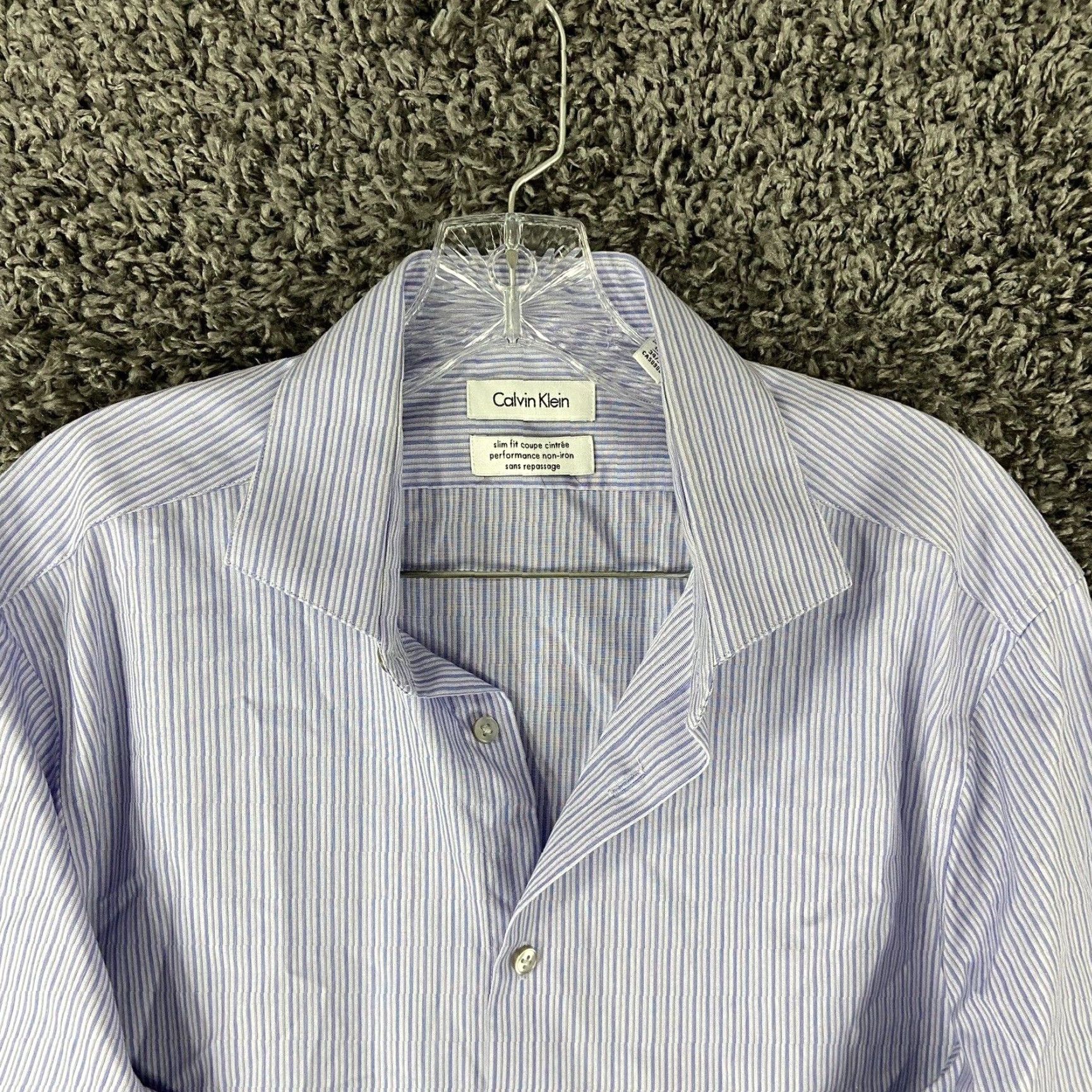 Calvin Klein VINTAGE? No, it's Calvin Klein — Slim Fit Dress Shirt — Men — 16.5 34/35 — Purple Long Sleeve Button Up Size US L / EU 52-54 / 3 - 5 Thumbnail