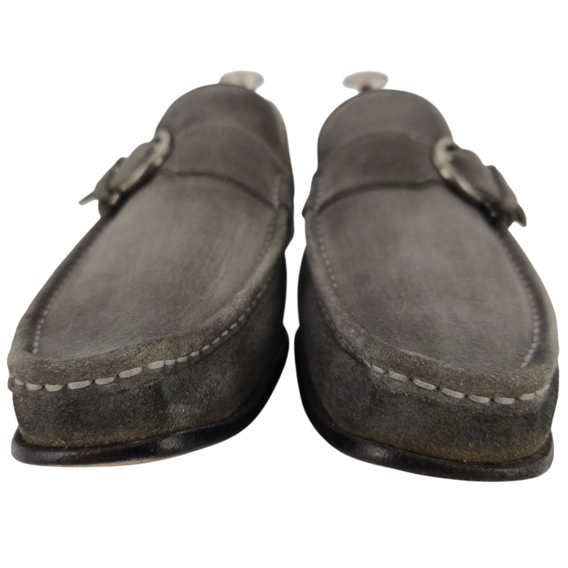Salvatore Ferragamo Salvatore Ferragamo Italy Gray Suede Buckle Moccasin Loafers Size US 9.5 / EU 42-43 - 6 Thumbnail