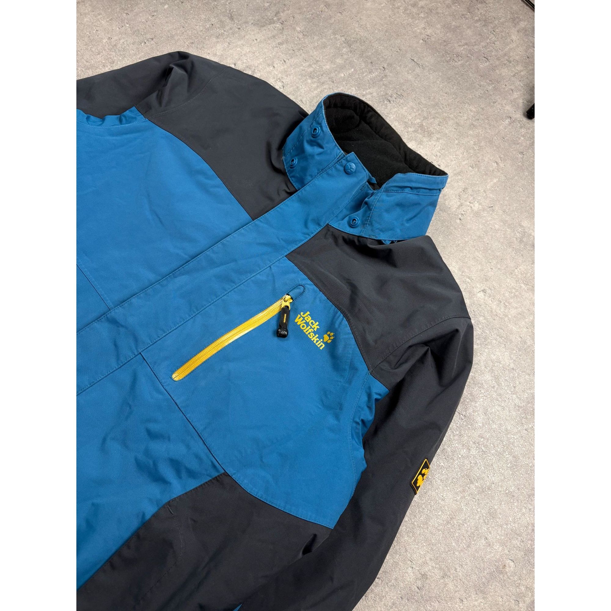 Jack Wolfskin Jack Wolfskin Mens Blue & Black Waterproof Jacket With Fleec Size US L / EU 52-54 / 3 - 2 Thumbnail