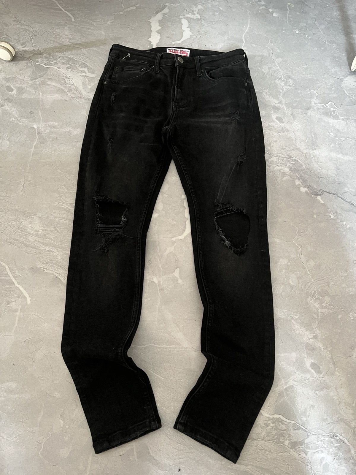 Vintage Vintage Glam Y2K Slim Jeans / Destroyed Wash Archive Dark Size US 30 / EU 46 - 2 Thumbnail