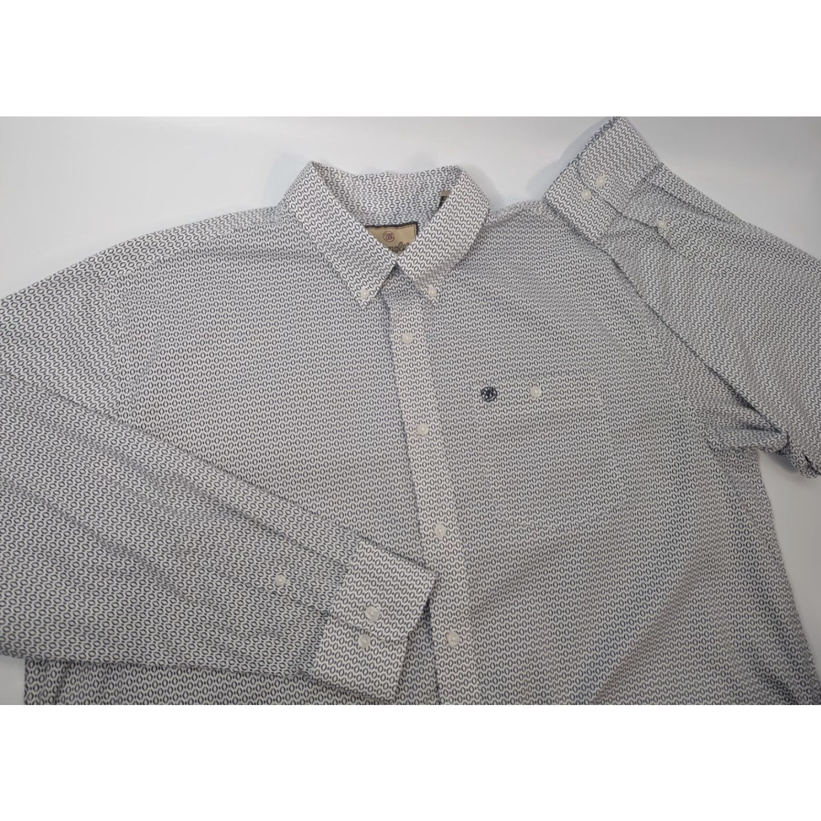 Wrangler Wrangler Men's 2XL Navy Geo Print Long Sleeve Button Down Western Shirt Size US XXL / EU 58 / 5 - 2 Thumbnail