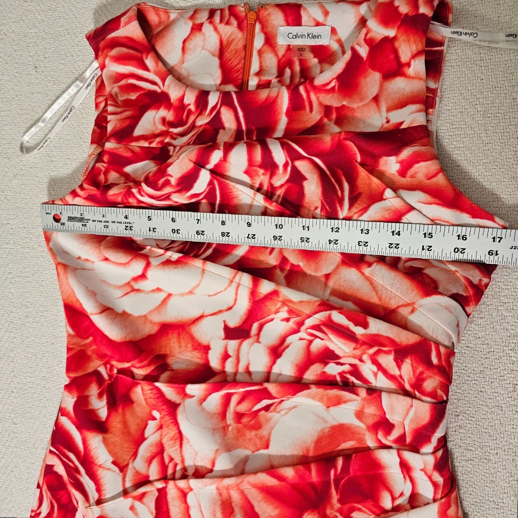 Calvin Klein Calvin Klein Dress Women 10 Sheath Sleeveless Floral Pink Knee Length Back Zip Womens Size L / US 10 / IT 46 - 5 Thumbnail