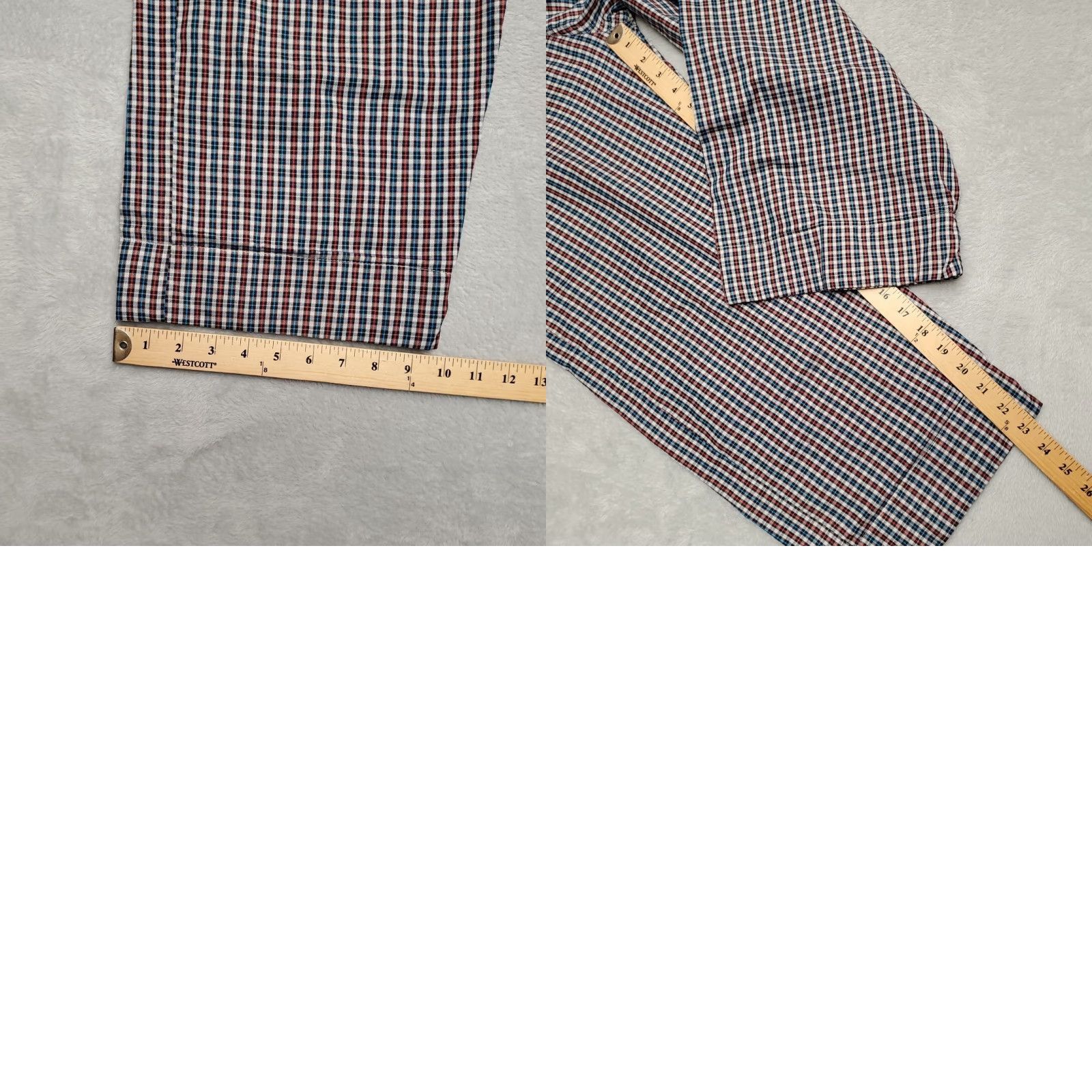 Vintage Fox Fire VTG Pant Women Medium Blue Red White Plaid Wide Leg Cropped Draw String Size 32" / US 10 / IT 46 - 8 Thumbnail