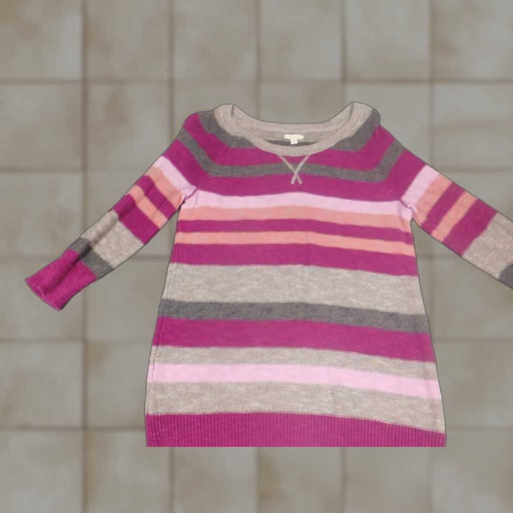 Vintage Sonoma Womens Sweater S Purple Striped Crew Neck Pullover Embroidered Knit Cotton Long Sleeve Classic Regular Size Small Vintage No Size S / US 4 / IT 40 - 1 Thumbnail