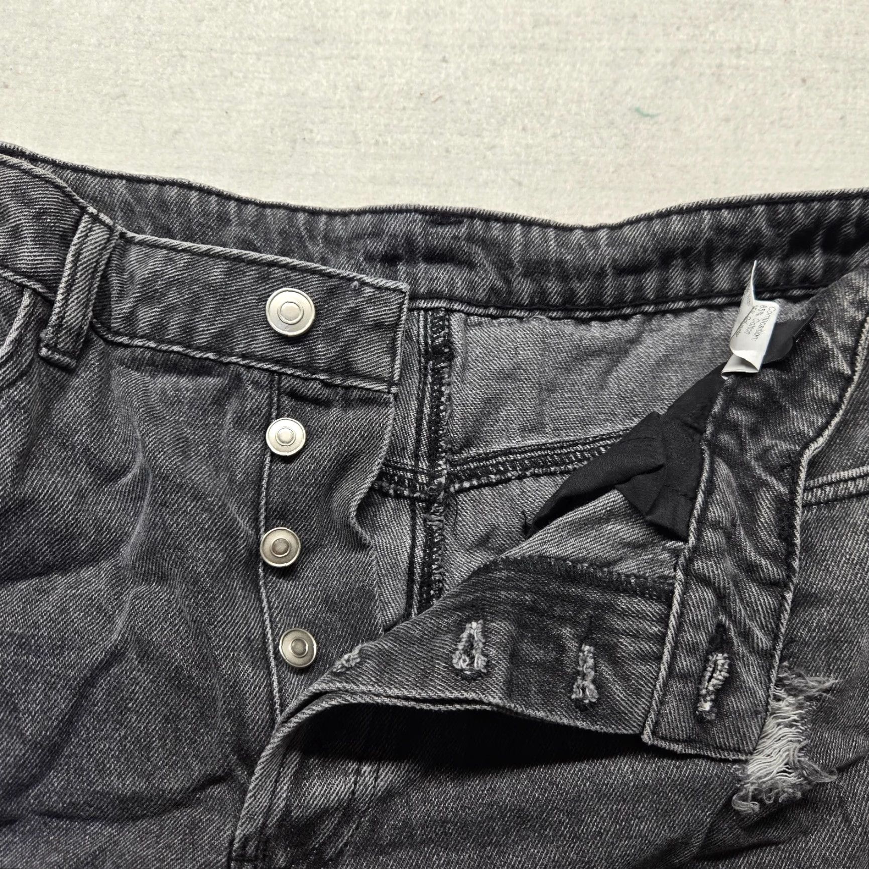 Shein SheIn Jeans Women Size L Black Skinny High Rise Distressed Stretchy Pants Size 36" / US 14 / IT 50 - 2 Thumbnail