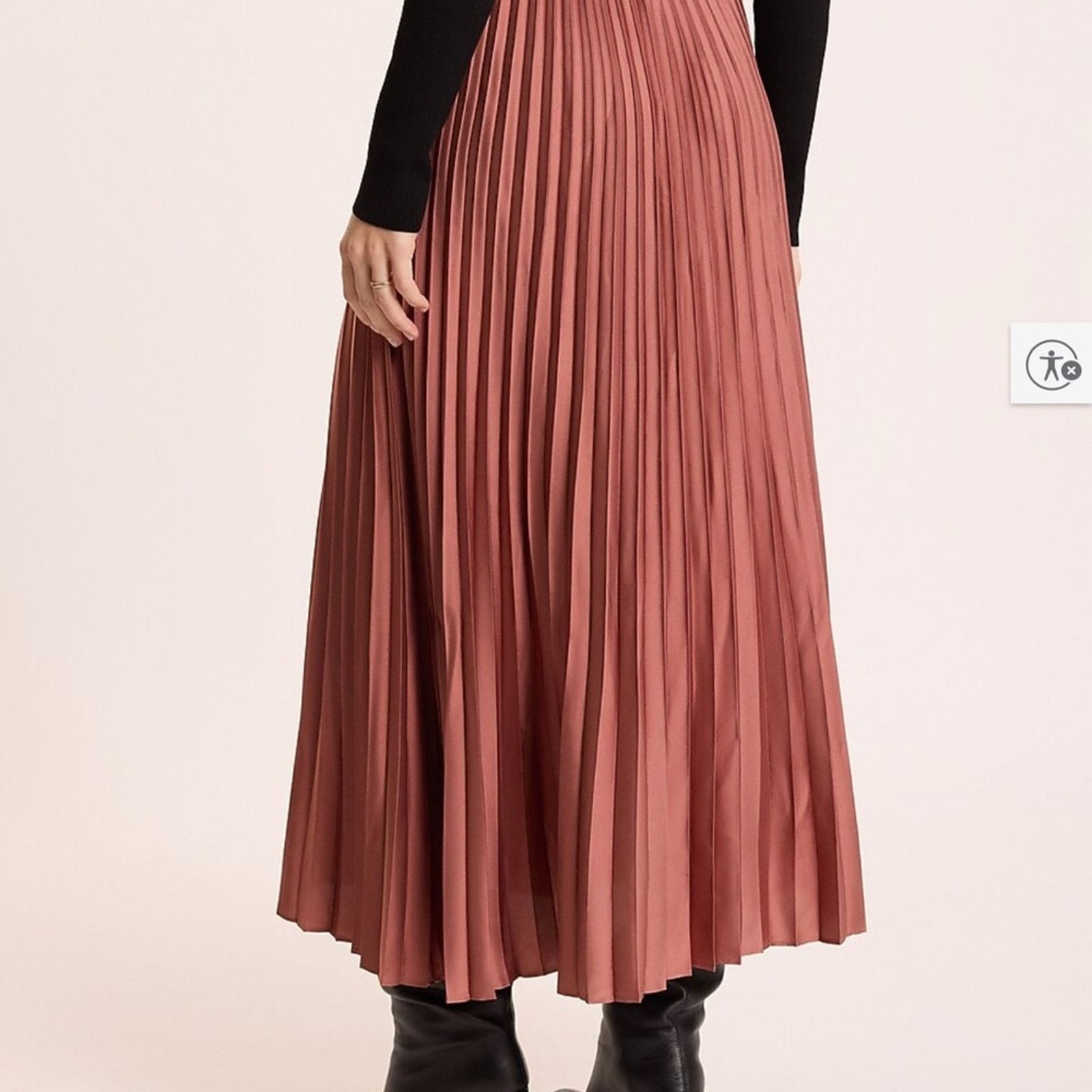 Other Elegant A-Line Brown Pleated Skirt Size 26" / US 2 / IT 38 - 2 Thumbnail