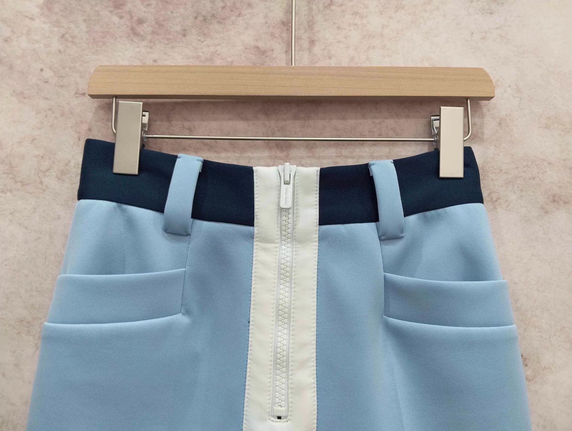 Miu Miu MIU MIU Blue Fur Trim Wide Leg Pants Size 40 Size 27" / US 4 / IT 40 - 3 Thumbnail