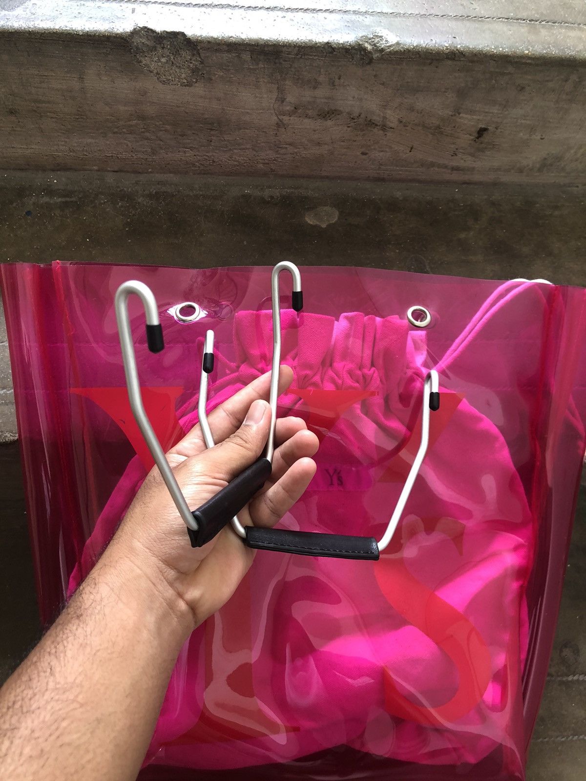 Yohji Yamamoto Rare❗️Ys by Yohji Yamamoto Big Logo Transparent PVC Tote Bag Size ONE SIZE - 16 Thumbnail