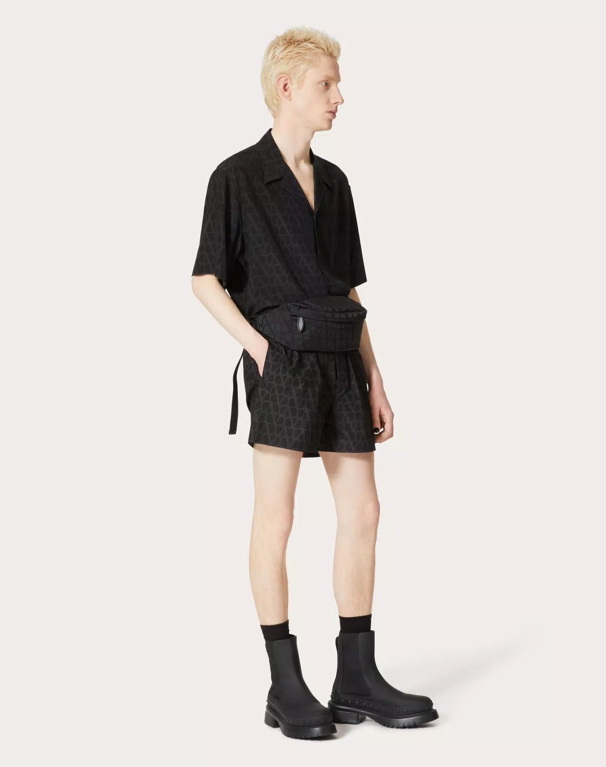 Valentino oc11z0725 Size: OS/ Iconographe Nylon Belt Bag in Black Size ONE SIZE - 7 Thumbnail