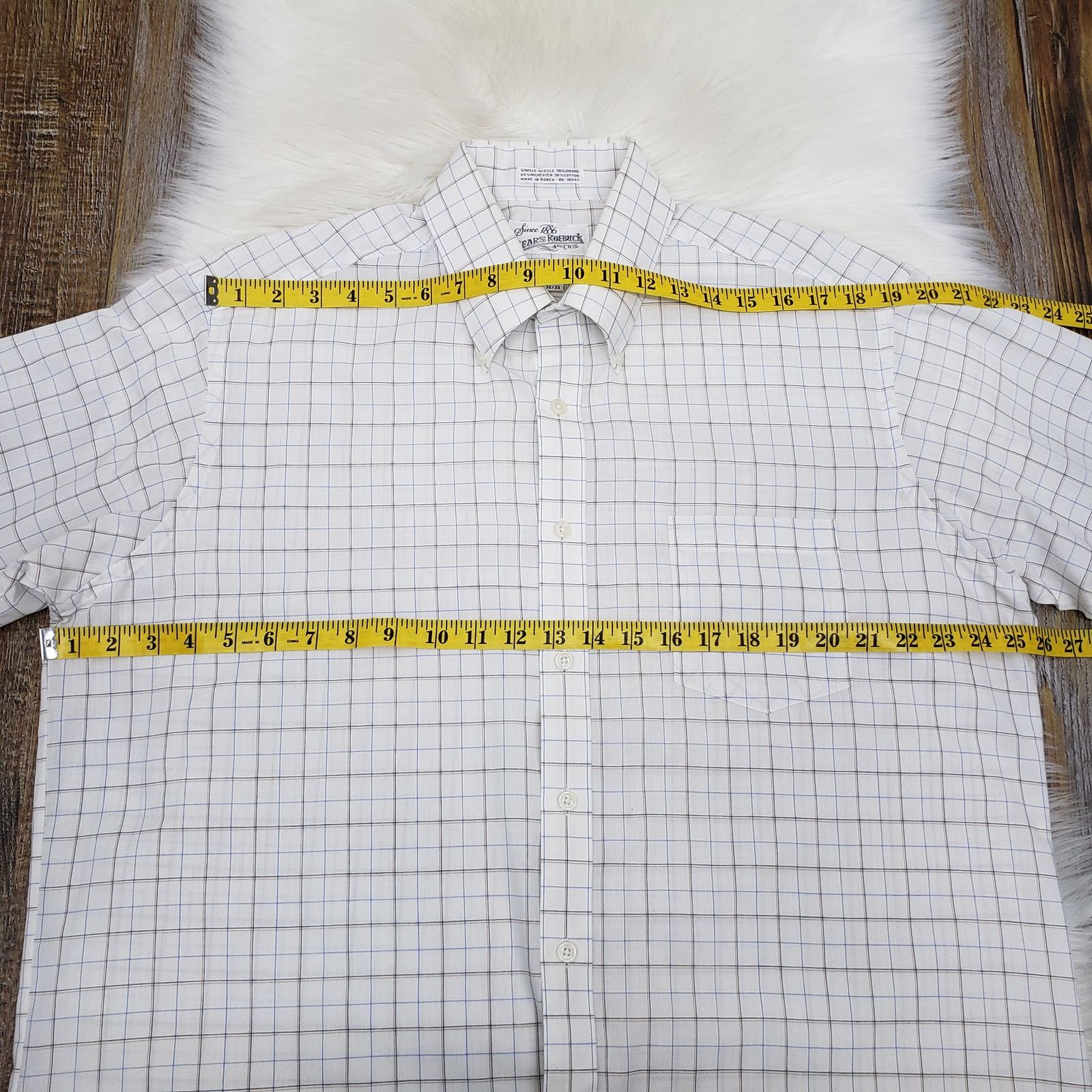 Sears × Vintage Vintage Sears Roebucks And Co. Shirt Single Needle Check 17 Size US L / EU 52-54 / 3 - 13 Thumbnail