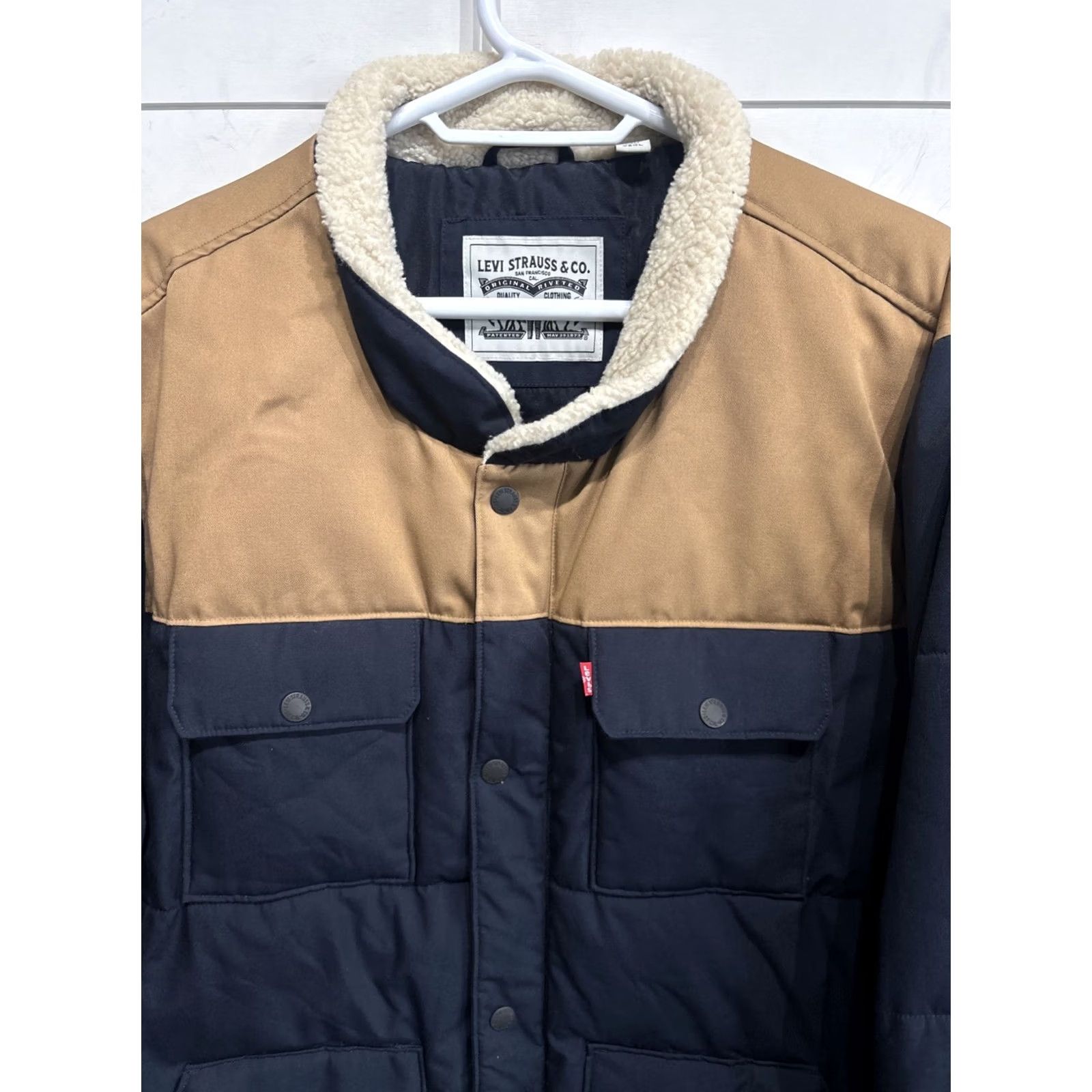 Levi's VINTAGE Levi's Navy Blue Quilted Woodsman Puffer Coat Jacket Full Zip Mens 3XLT Jacket Size US XXL / EU 58 / 5 - 3 Thumbnail