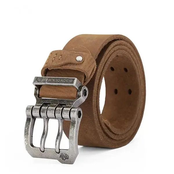 Japanese Brand × Vintage 120cm Length Bison Spilt Genuine Leather Belt Size ONE SIZE - 1 Thumbnail