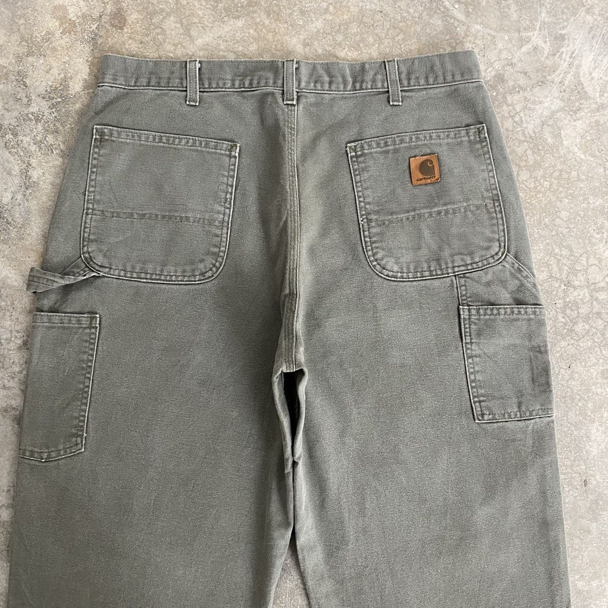 Carhartt VTG Carhartt Moss Green Carpenter Work Pants Size US 35 - 2 Thumbnail