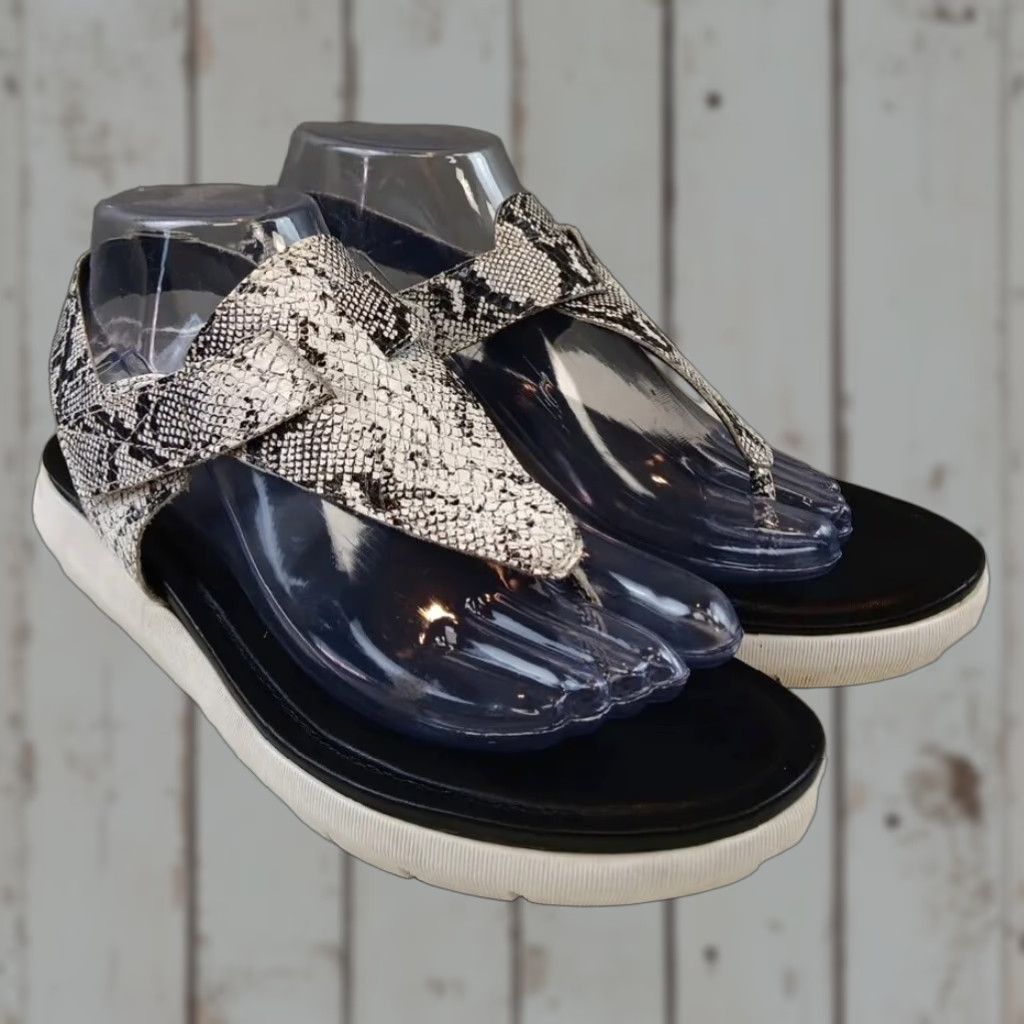 Naturalizer Naturalizer Sandal Womens US Size 8 M Leather White Snake T-Strap Casual Shoes Size US 5 / IT 35 - 1 Thumbnail