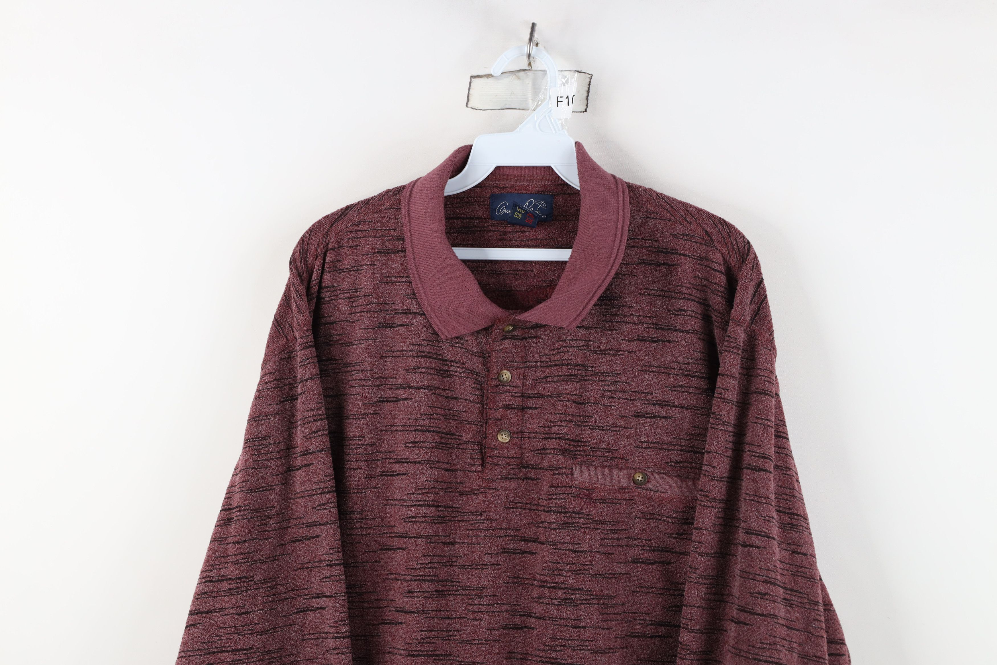 Vintage Vintage 90s Streetwear Fleck Fleece Collared Sweatshirt Size US XL / EU 56 / 4 - 2 Thumbnail