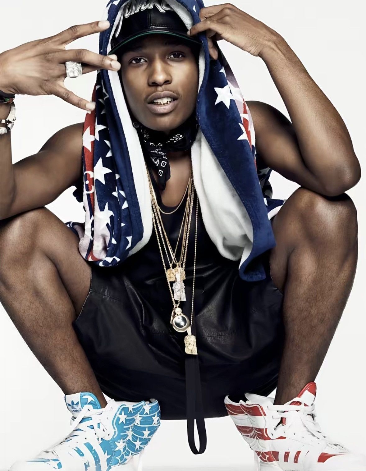 Adidas × Jeremy Scott 2012 STARS AND STRIPES JEREMY SCOTT ADIDAS HIGH TOP SNEAKERS Size US 11 / EU 44 - 13 Thumbnail