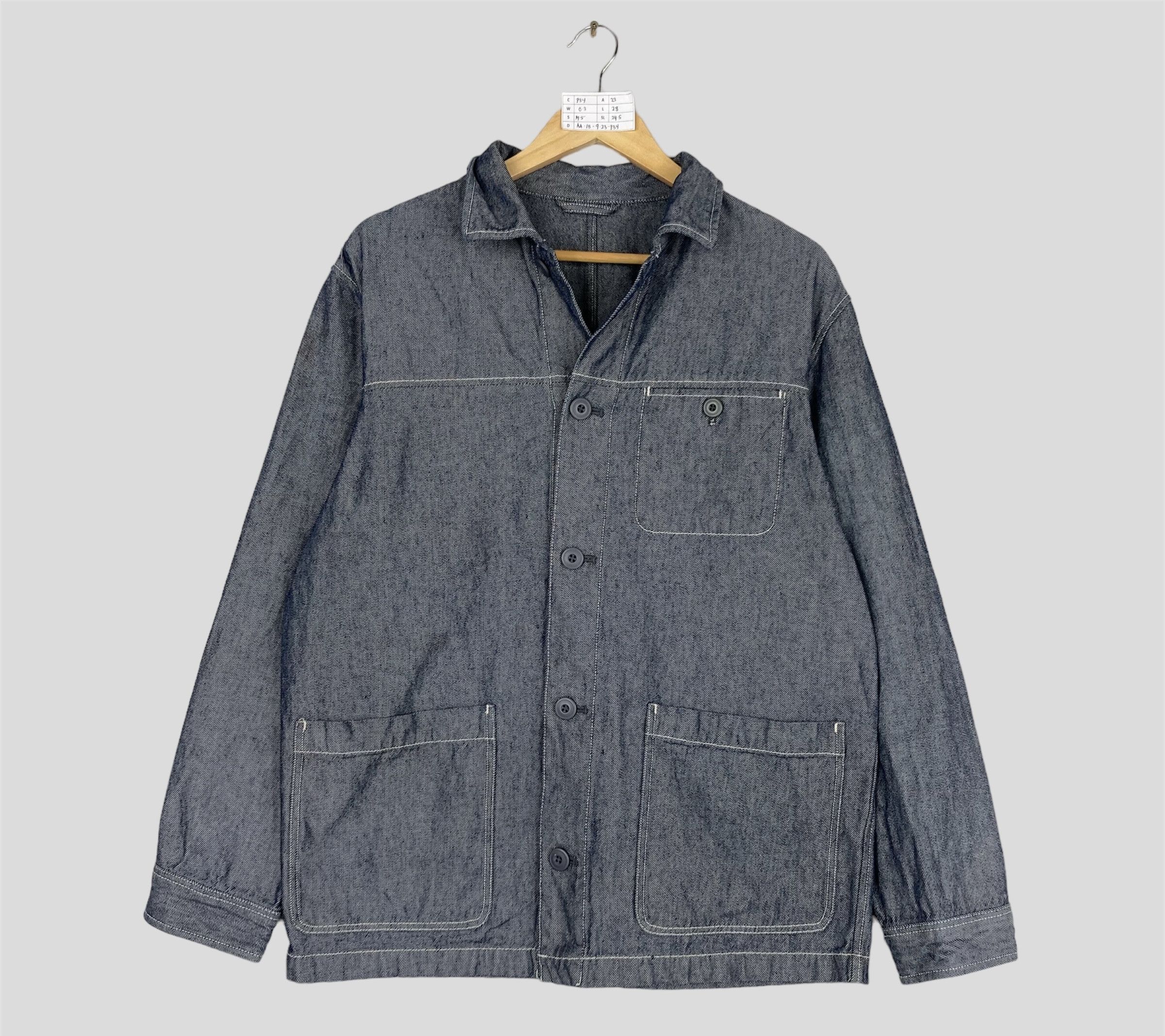 Uniqlo Vintage UNIQLO Japanese Brand Denim Chore Jacket Size US L / EU 52-54 / 3 - 1 Thumbnail