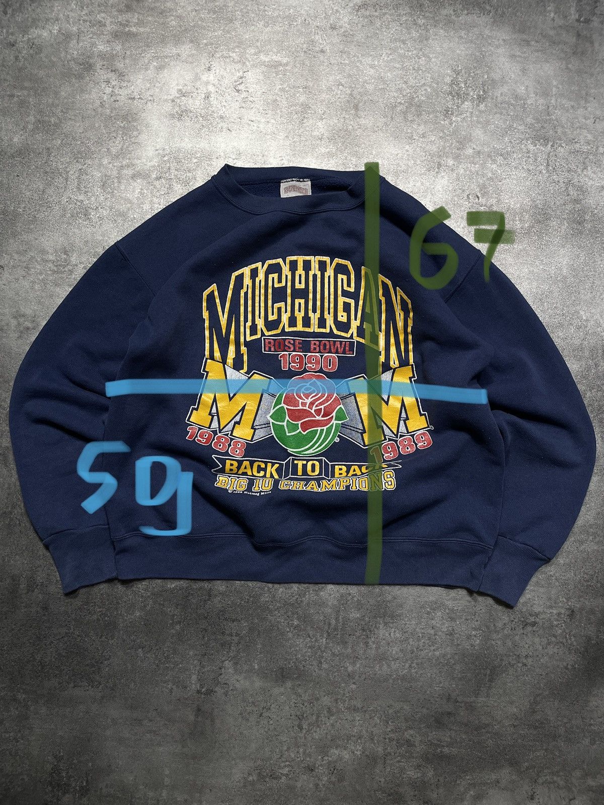 Vintage ❗️RARE❗️Vintage 1989 Football USA Sweatshirt 1990 Rose Bowl Size US M / EU 48-50 / 2 - 11 Thumbnail