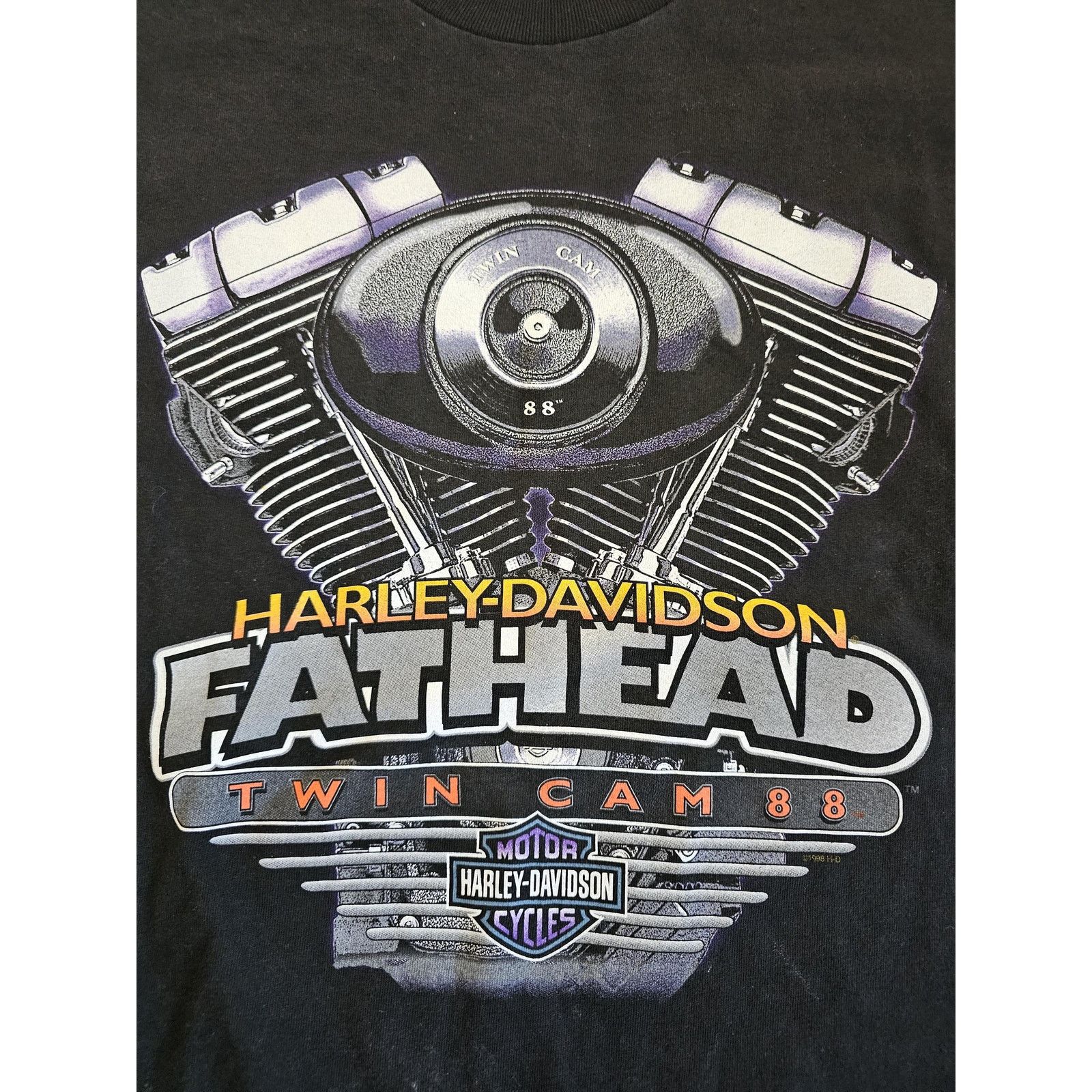 Harley Davidson 90s Harley Davidson V-twin Twin Cam Fathead Black Shirt Sz L Size US L / EU 52-54 / 3 - 2 Thumbnail