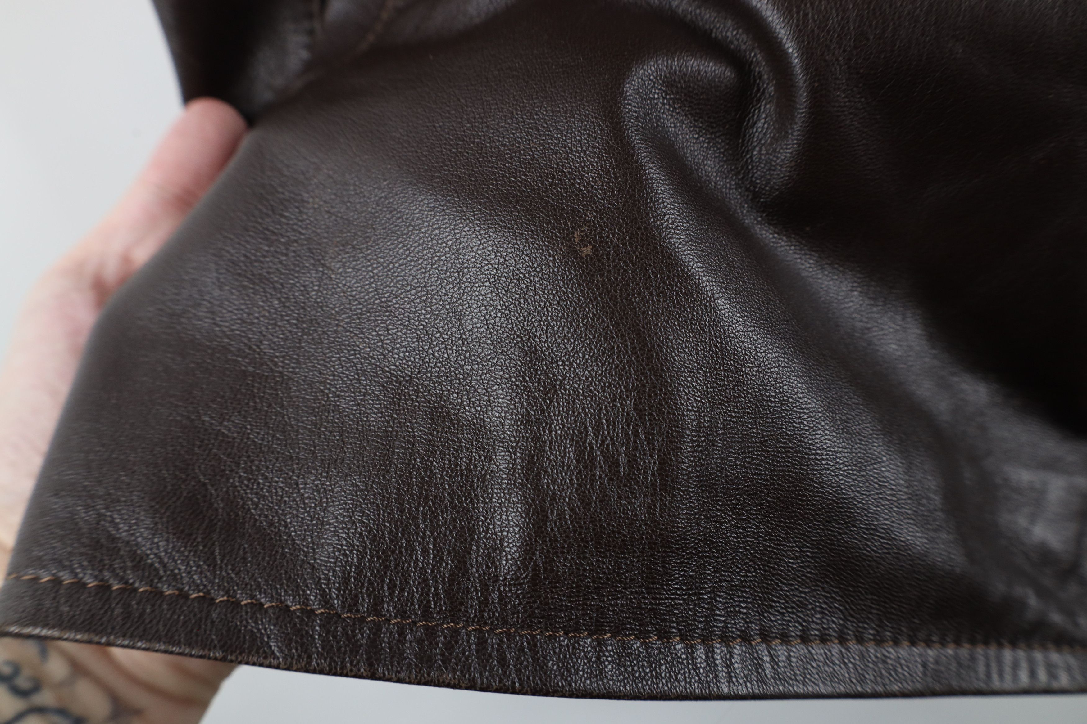Vintage Vintage 90s Streetwear Leather Full Zip Bomber Jacket Brown Size XXL / US 16-18 / IT 52-54 - 5 Thumbnail