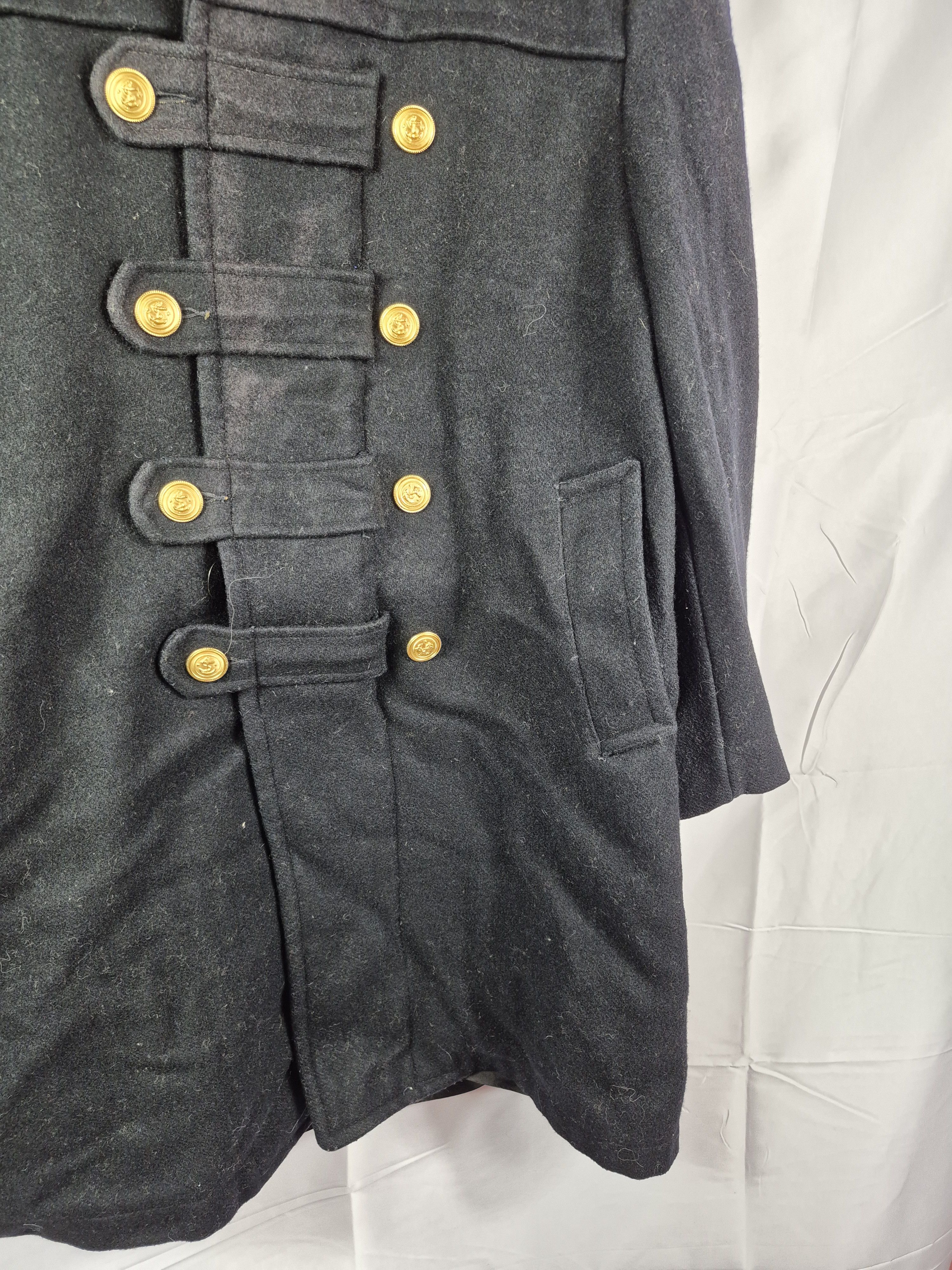 Vintage 🔥 Vintage 70s US Marines Long Coat Wool Jacket Size US L / EU 52-54 / 3 - 3 Thumbnail