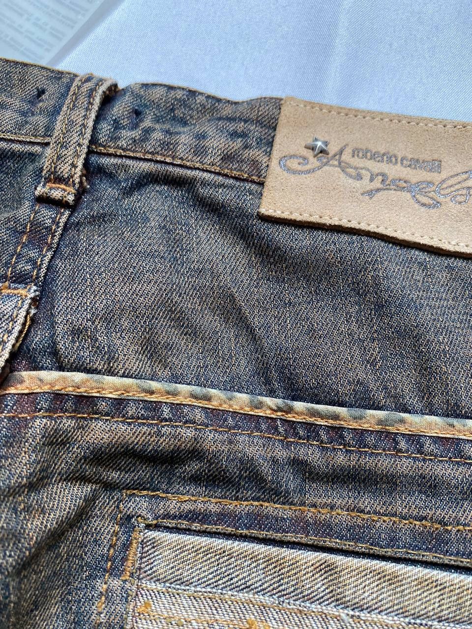 Designer × Roberto Cavalli × Vintage Roberto Cavalli Angels Women’s Y2K brand new Denim Jeans Size 28" / US 6 / IT 42 - 8 Thumbnail