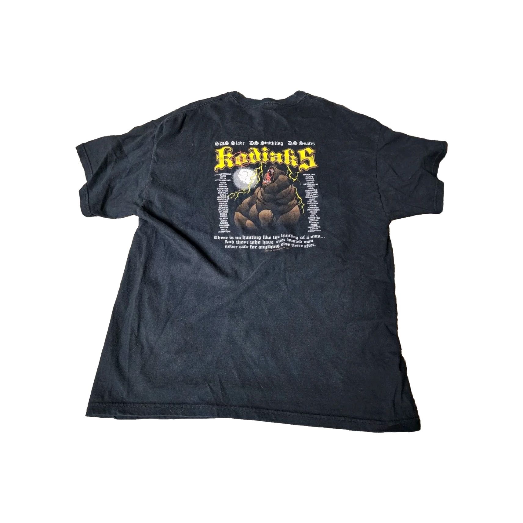 Hanes Retro Mens XL Charlie Infantry Military Double Sided Kodiaks Bear Shirt Size US XL / EU 56 / 4 - 2 Thumbnail
