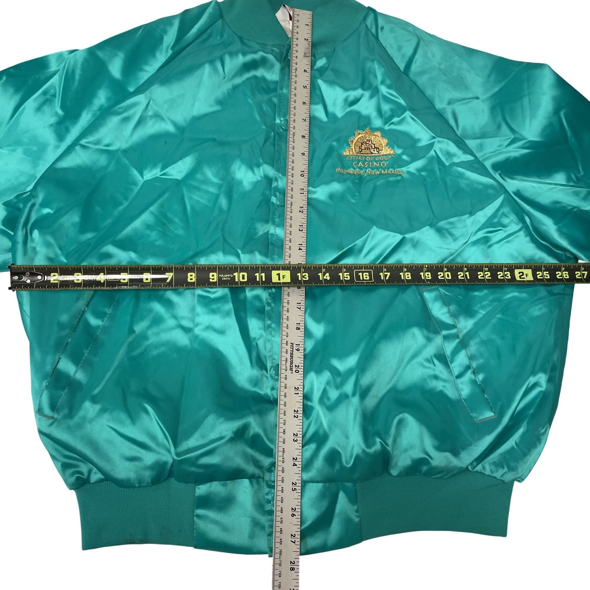 Other Vtg West Ark SHINY Teal Bomber Cities of Gold Casino Jacket Size US XXL / EU 58 / 5 - 9 Thumbnail