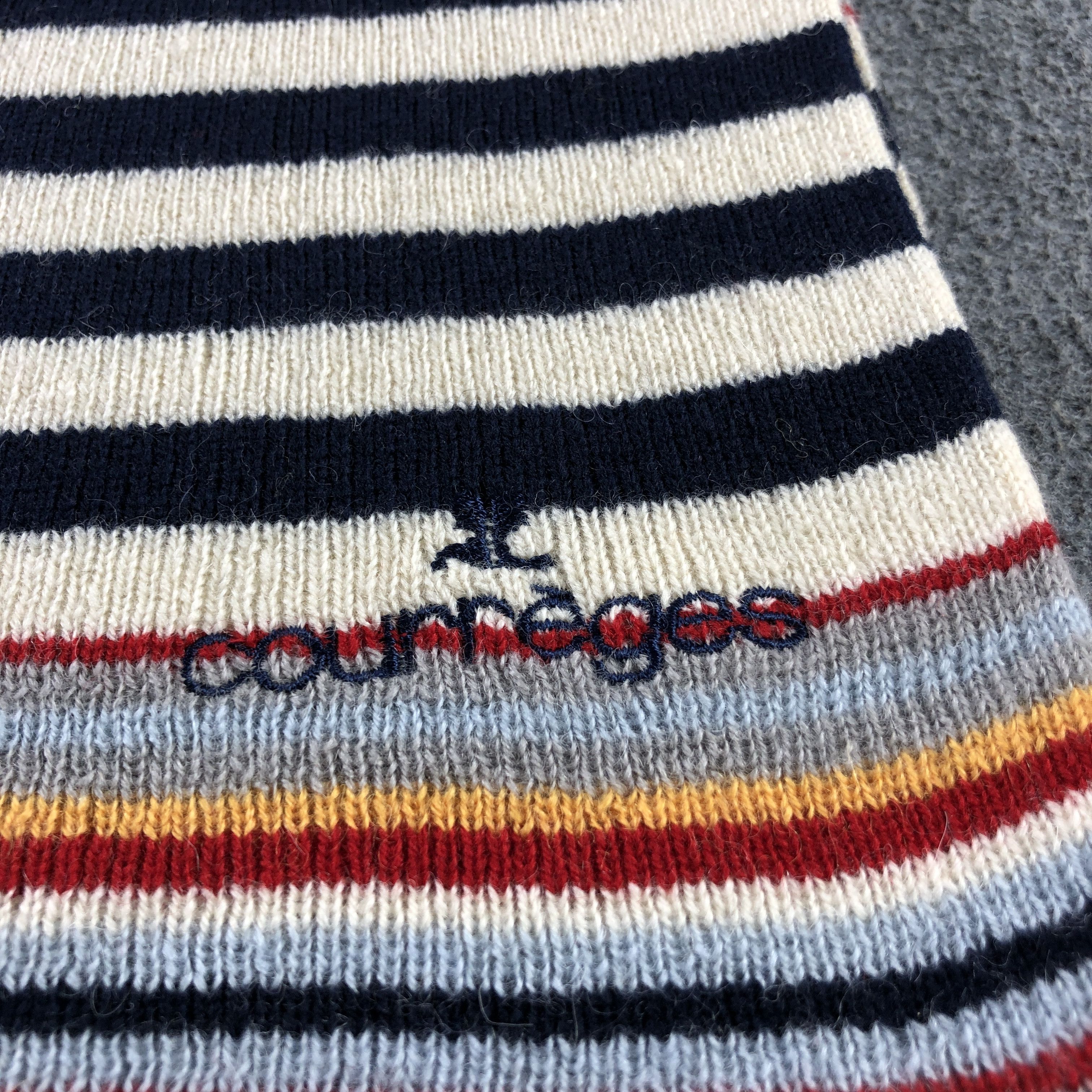 Courreges Courreges Striped Wool Scarf Muffler V2956 Size ONE SIZE - 4 Thumbnail