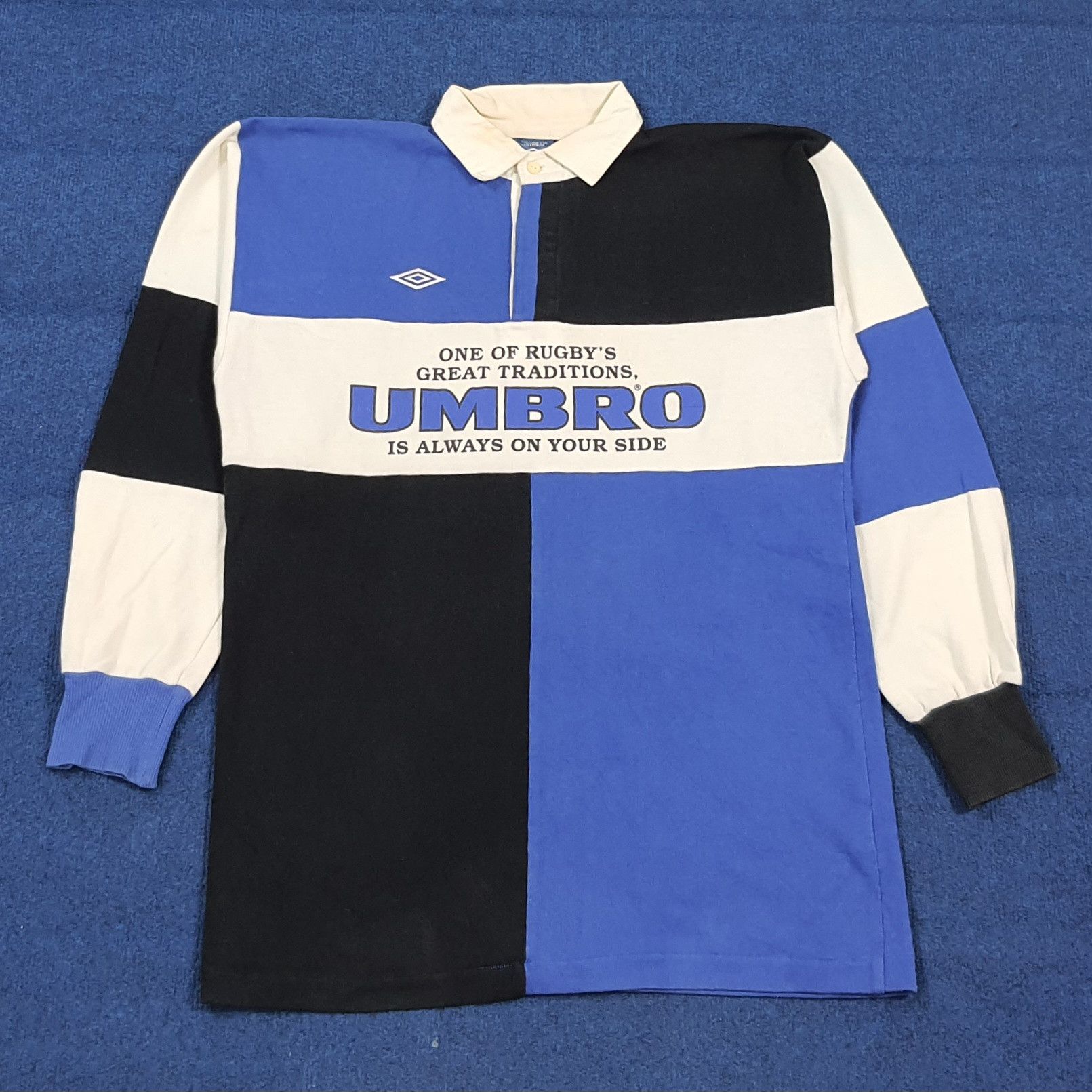 Umbro Vintage 90s Umbro Rugby Shirt Retro Japan C301N40 Size US L / EU 52-54 / 3 - 1 Thumbnail