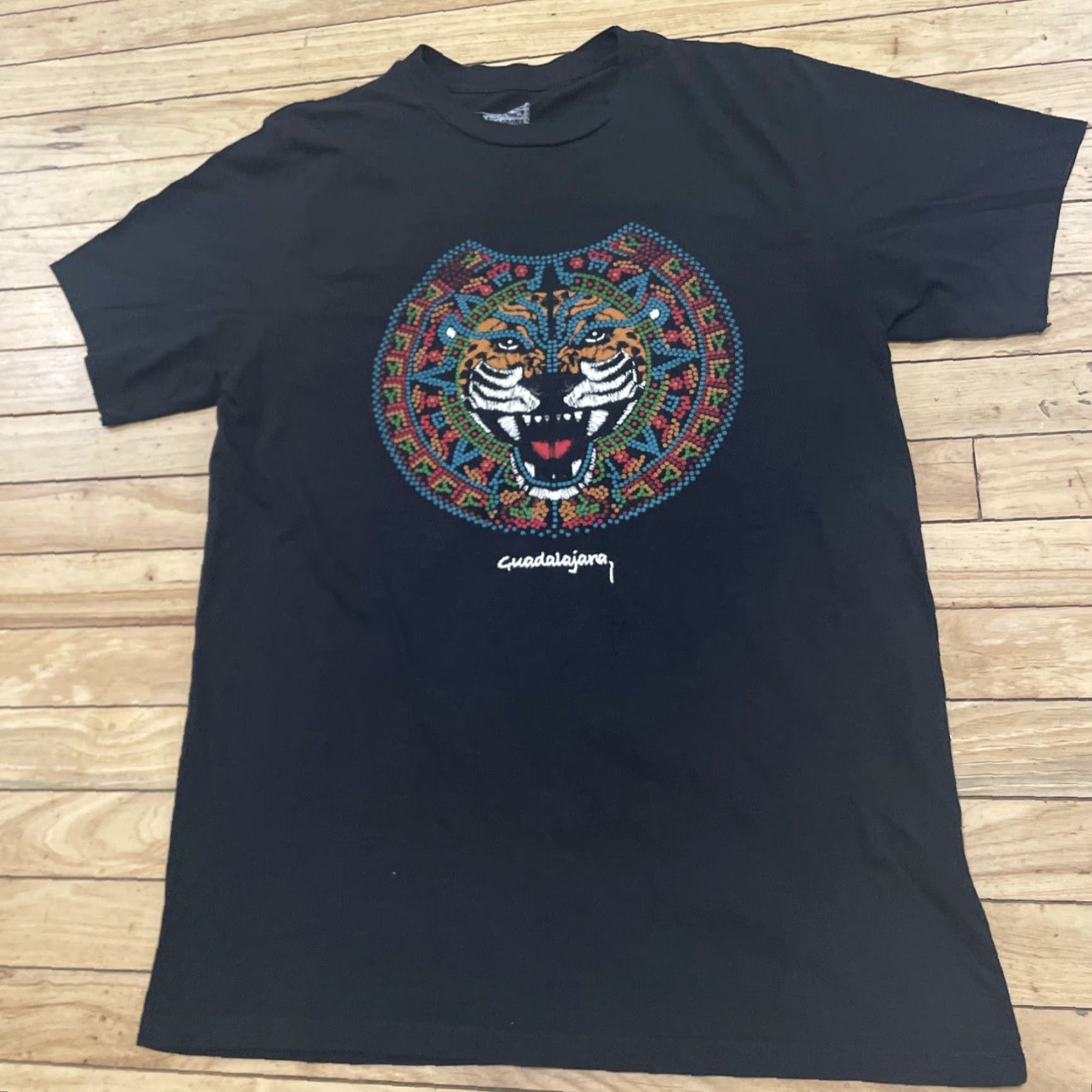 Vintage La Llorona Tiger Print Shirt Men L Black Tribal Tourism Tee L Size US L / EU 52-54 / 3 - 3 Thumbnail