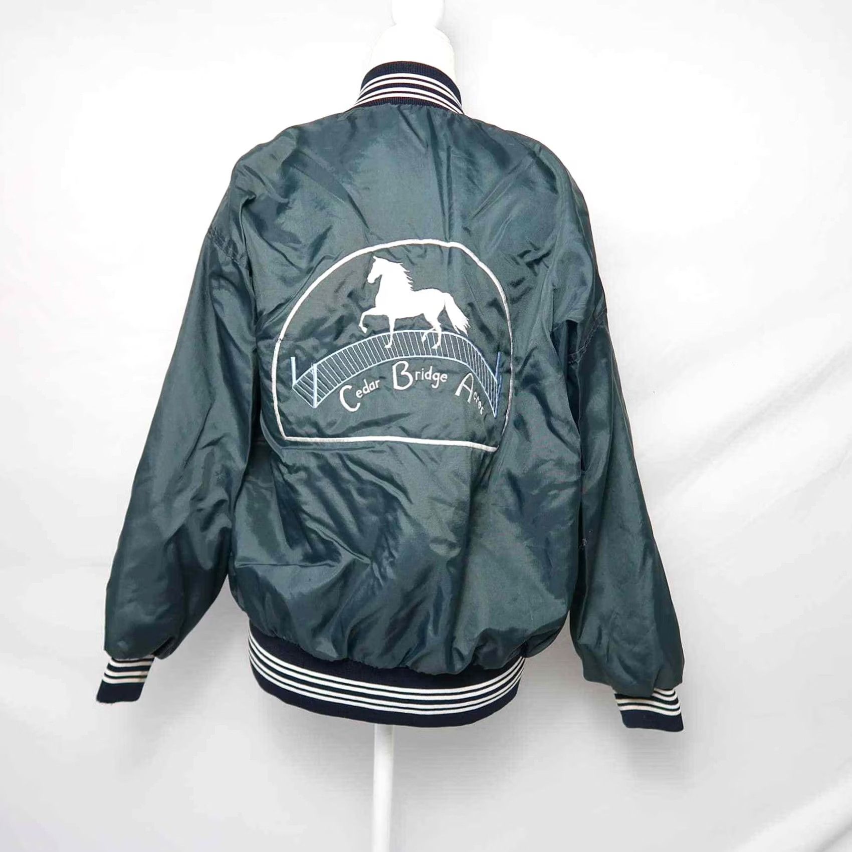 Vintage VINTAGE West Wind dark green windbreaker varsity bomber jacket 80s L Mens Size US L / EU 52-54 / 3 - 7 Thumbnail