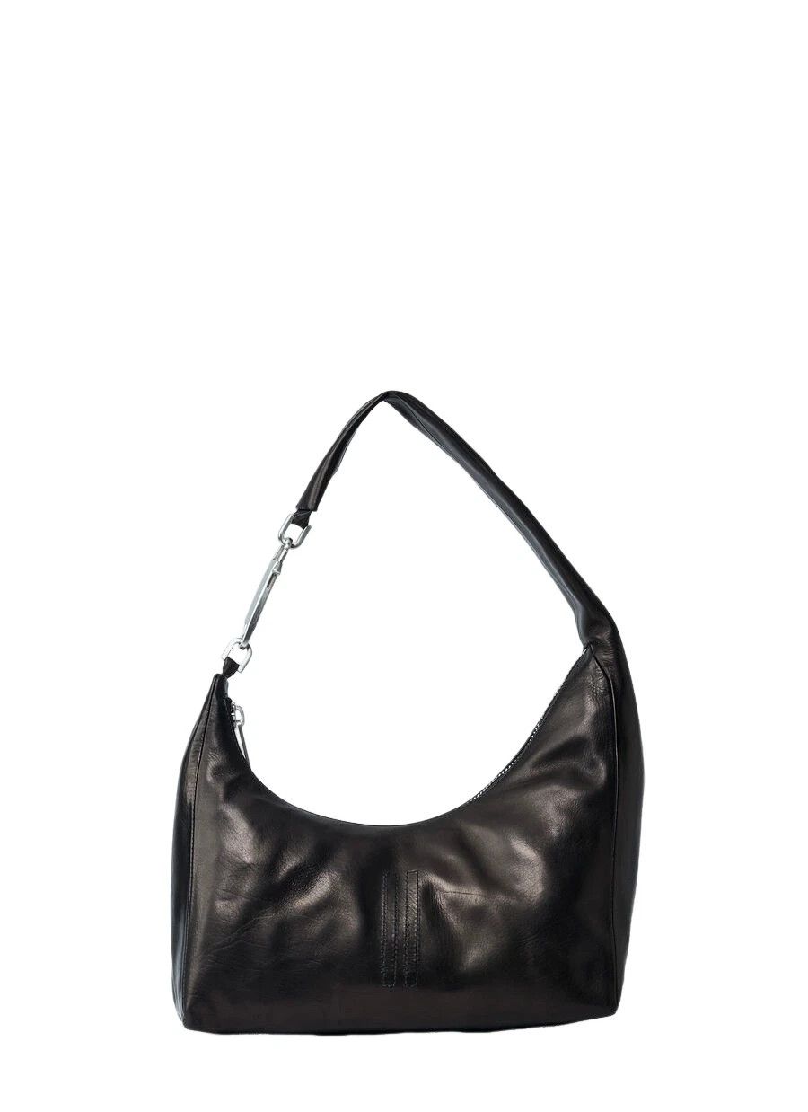 RICK OWENS Gemini Small Black Blister Leather S-Bag NWT