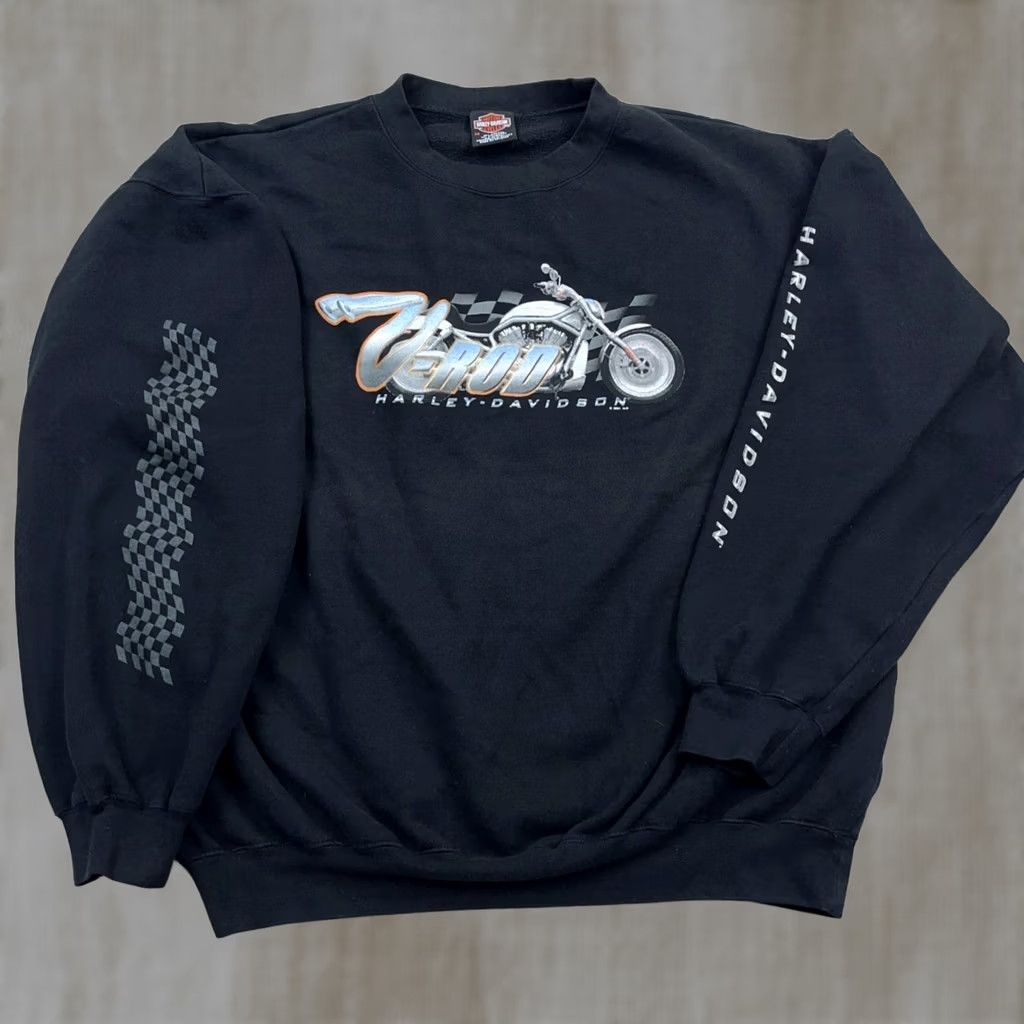 Harley Davidson VINTAGE Harley-Davidson Sweatshirt Men 2XL Black Crewneck Long Sleeve Pullover H-D Logo Embroidered 90s Classic Size US XXL / EU 58 / 5 - 1 Thumbnail