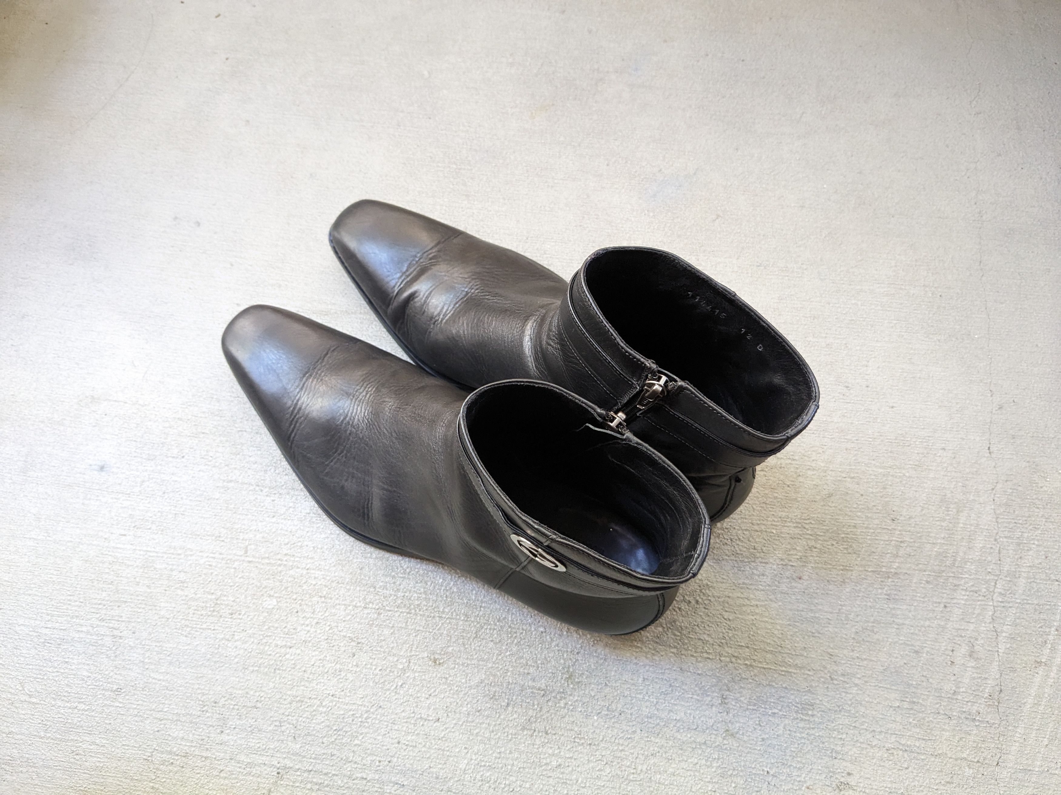 Gucci Gucci Side Zip Boots Black 12 D Leather GG Logo Chelsea Size US 12 / EU 45 - 13 Thumbnail