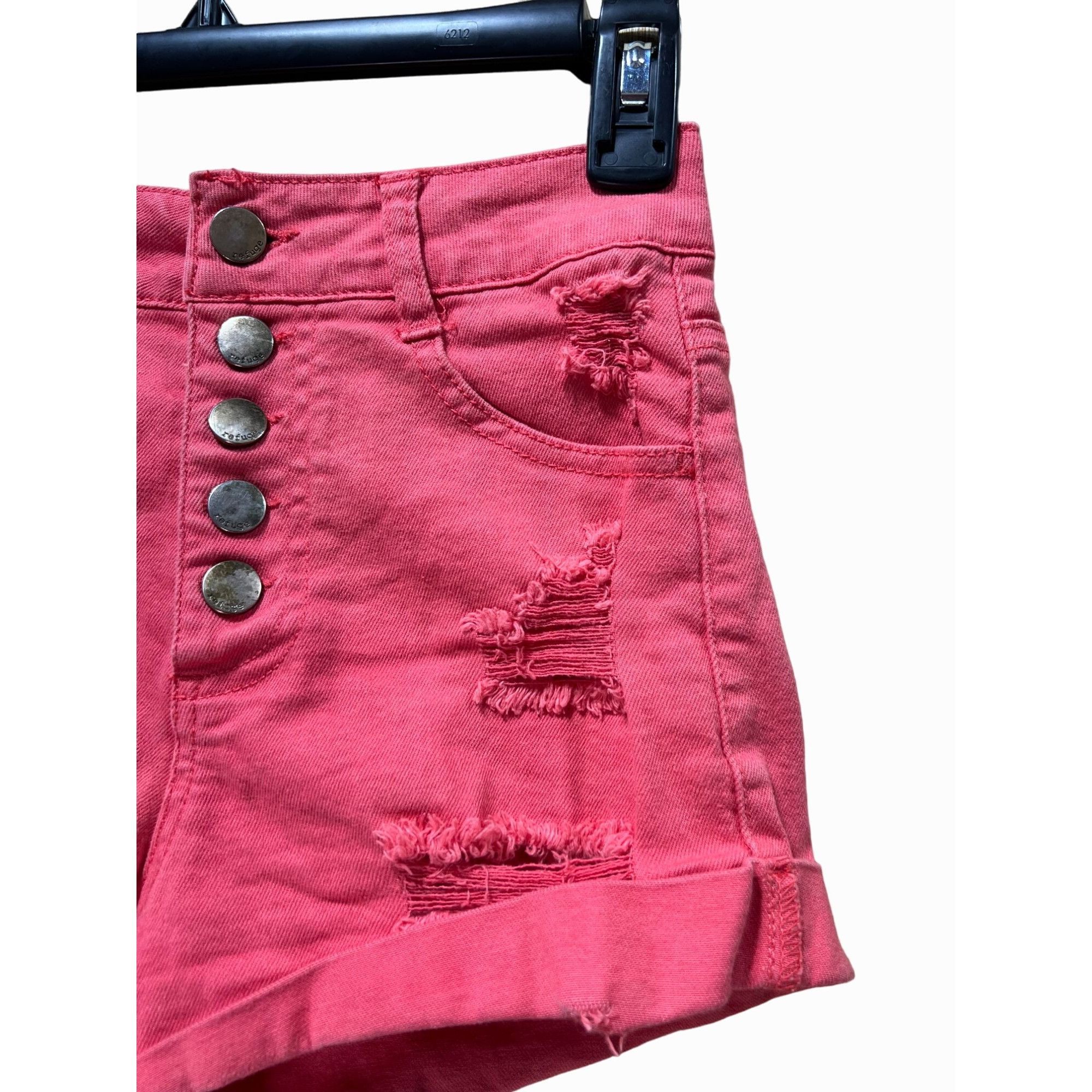 Other REFUGE - Women's Ripped Denim Shorts - Pink - 0 Size 25" / US 0 / IT 36 - 10 Thumbnail