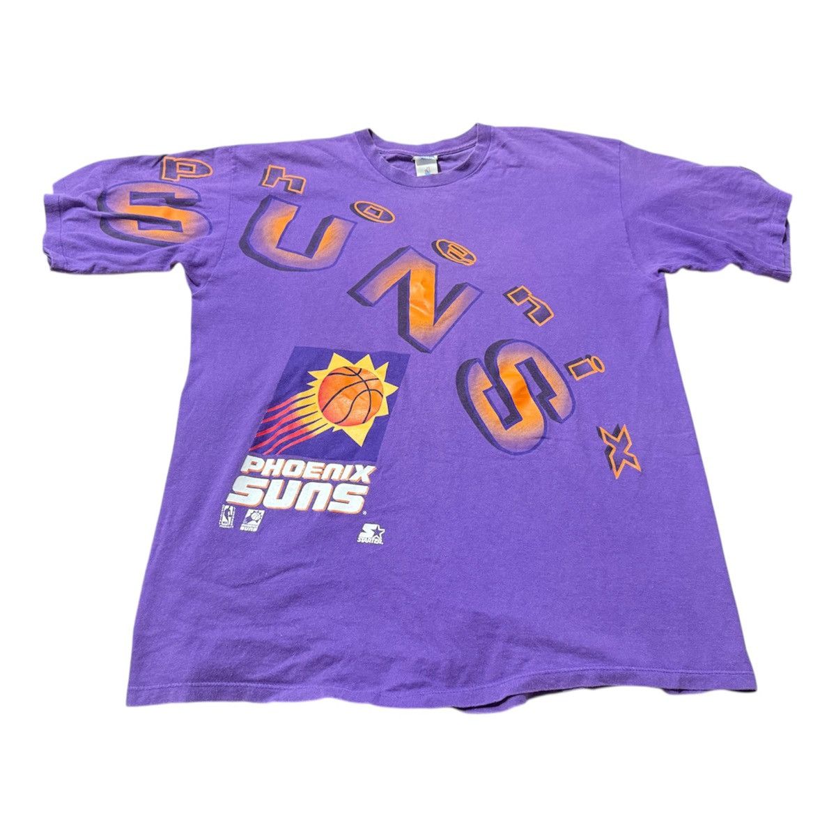 NBA × Vintage Vintage 90s NBA Phoenix Suns Full-Print T Shirt Size US XL / EU 56 / 4 - 1 Thumbnail