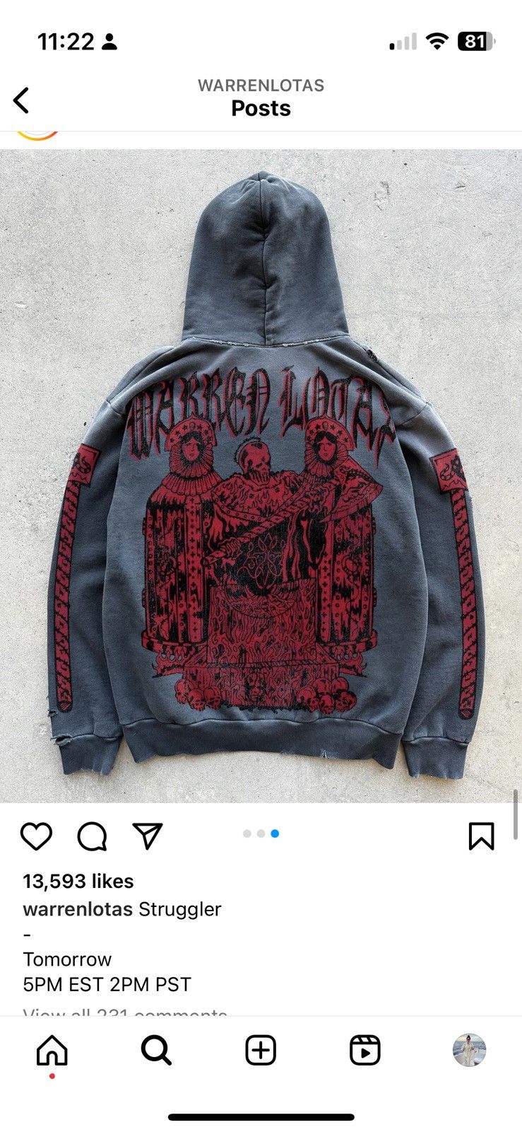 Warren Lotas Warren Lotas Struggler Hoodie | Grailed