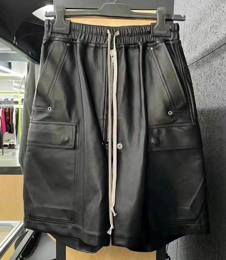 Rick Owens Rick Owens Leather Cargo Pocket Shorts-2506 Size US 44 / EU 60 - 4 Thumbnail