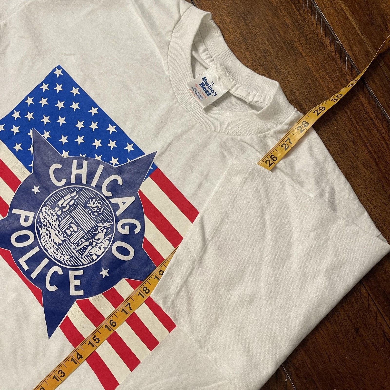 Vintage Vtg Chicago Police Shirt XL American Flag Graphic Made USA Size US XL / EU 56 / 4 - 7 Thumbnail