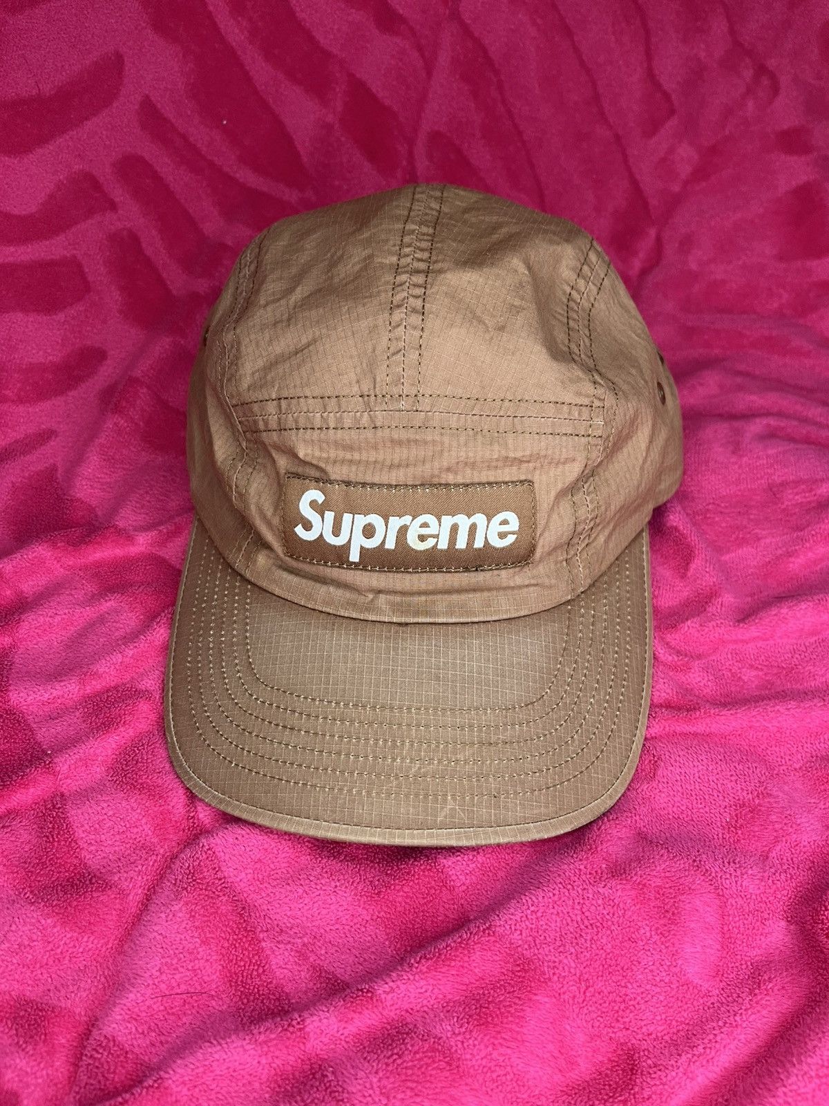 Supreme 5 Panel Adjustable Cap Hat Brown Size ONE SIZE - 4 Thumbnail