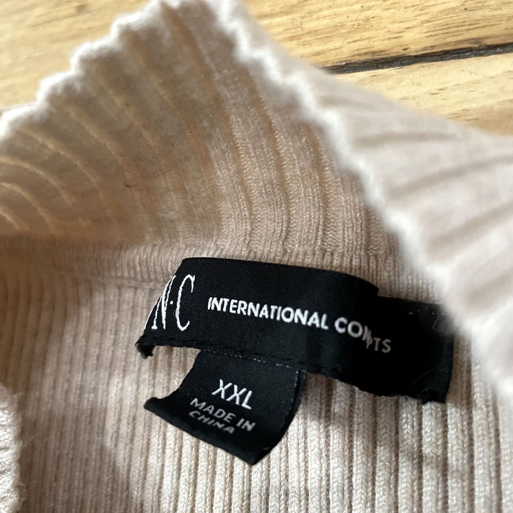 Vintage INC International Concepts Sweater Women 2XL Tan Boho Western Preppy Mock Neck Pullover Knit Stretch Size 2XL Womens Size XXL / US 16-18 / IT 52-54 - 5 Thumbnail