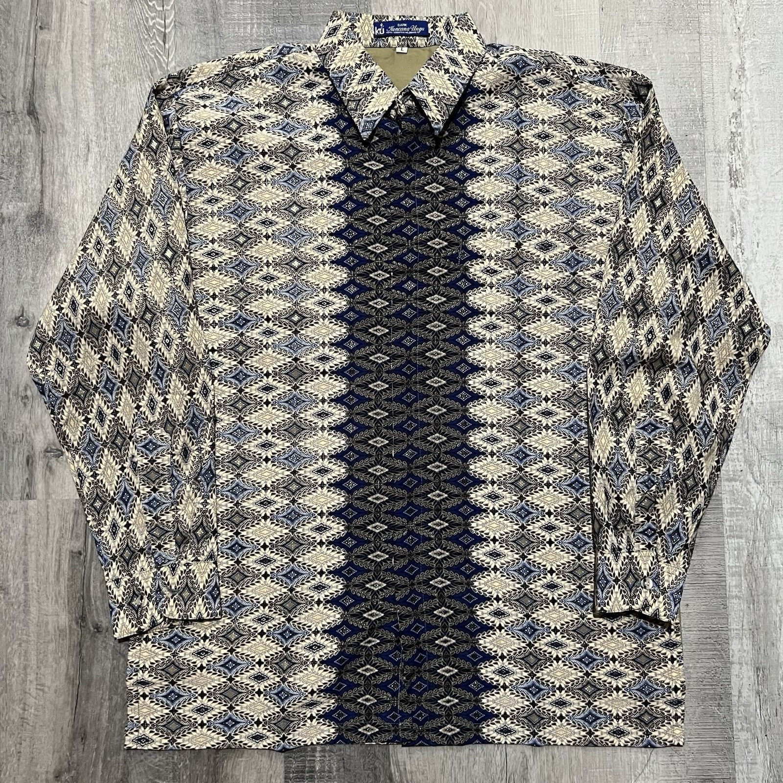 Vintage Vintage Fine Silk Batik Art Geometric Button Down Shirt L Size US M / EU 48-50 / 2 - 1 Thumbnail