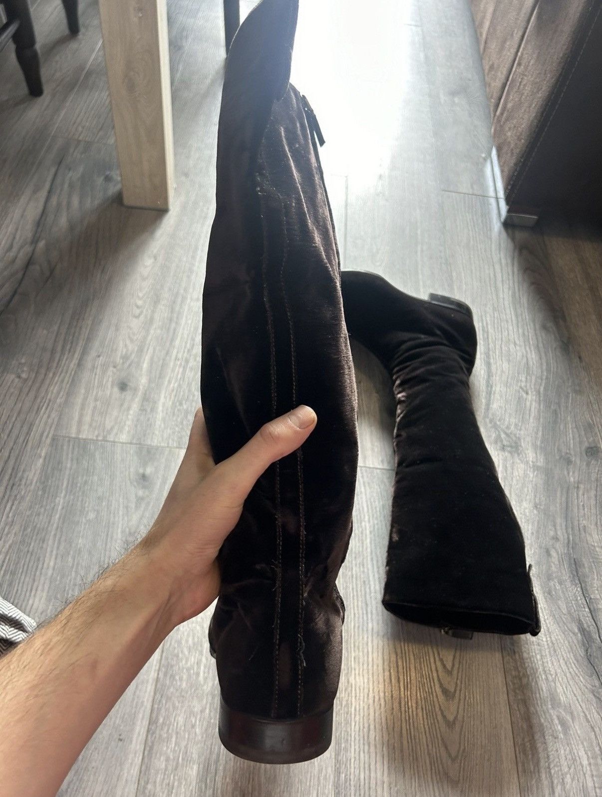 Louis Vuitton Louis Vuitton Velvet Riding Boots (extremely rare) Size US 11 / EU 44 - 6 Thumbnail
