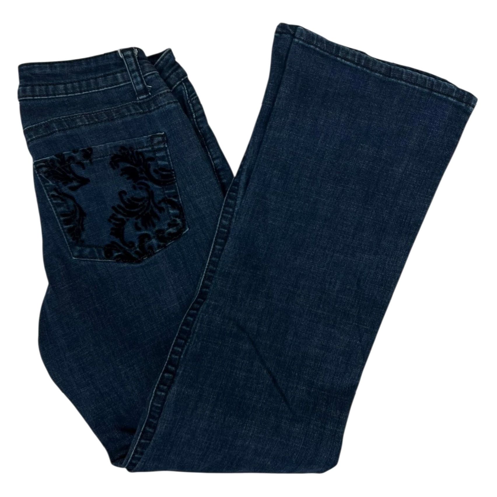 Lee Lee Jeans Womens 10 Blue Dark Wash Low Rise Bootcut Stretch Denim Slender Secret Secret Jeans Size 32" / US 10 / IT 46 - 2 Thumbnail