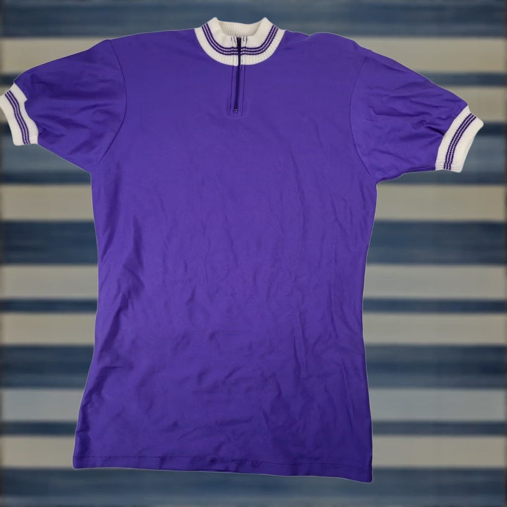 Vintage VINTAGE 70s Au Tour De France Cycling Jersey Purple S Men's T-Shirt DuPont Lycra Size US S / EU 44-46 / 1 - 1 Thumbnail