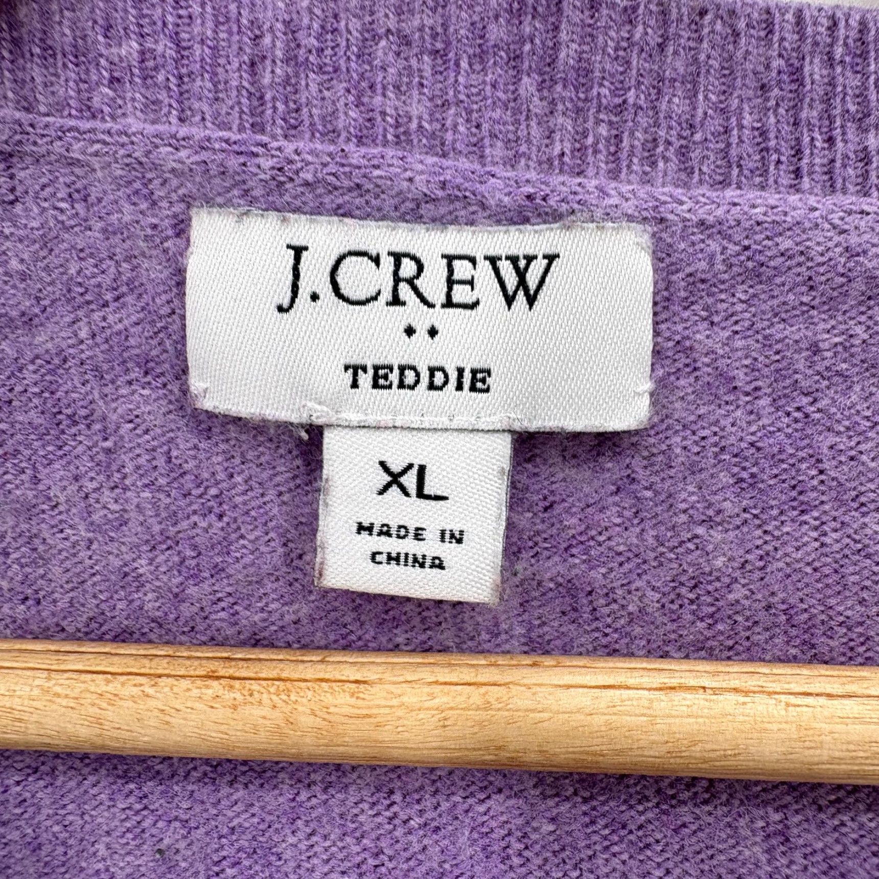 J.Crew J.CREW Sweater Womens XL Purple Knit Pullover Crew Neck Raglan Sleeves Tight-Knit Cotton Wool Polyamide Classic Casual Turtleneck? Size XL / US 12-14 / IT 48-50 - 4 Thumbnail