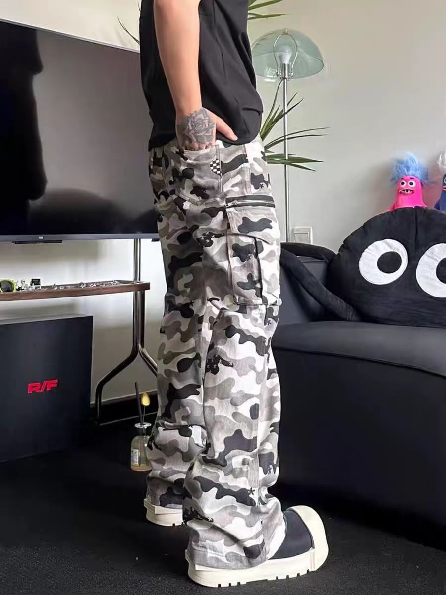 Japanese Brand × Vintage High Street Gray Camouflage Casual Micro Flare Work Pants Size US 32 / EU 48 - 3 Thumbnail