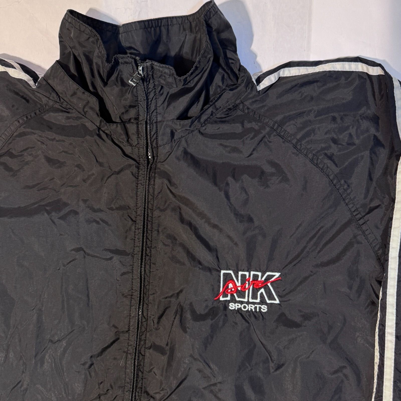 Nike Vintage 90s Nike Air "Nik Air" Parody Windbreaker Black Jack Size US L / EU 52-54 / 3 - 3 Thumbnail