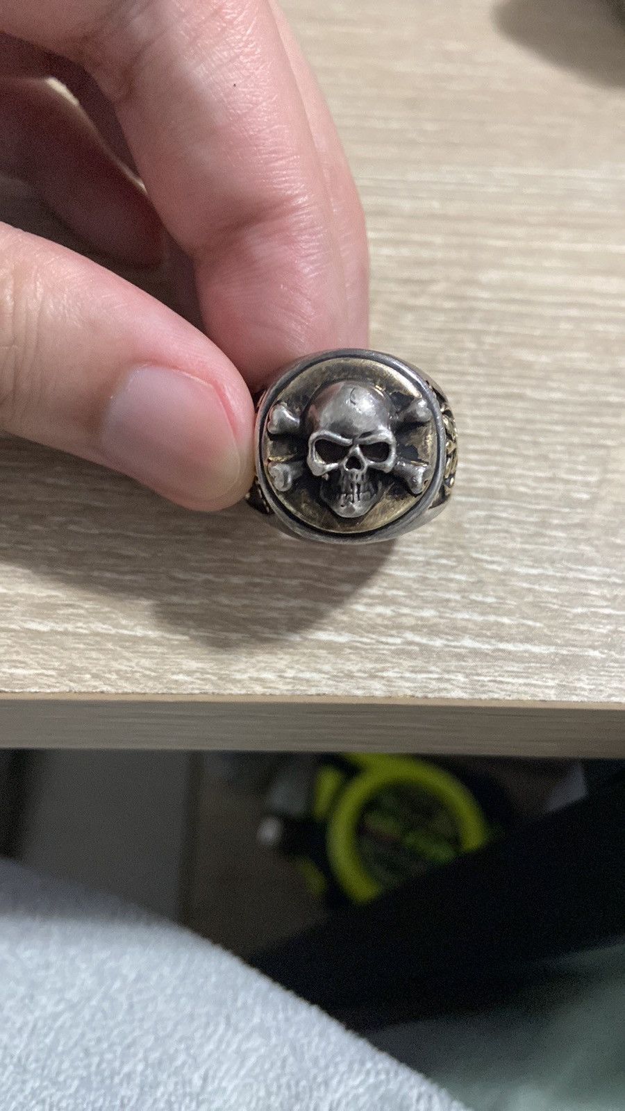 Affliction × Vintage Affliction Skull and Bones Ring .925 Sterling Silver Size ONE SIZE - 1 Thumbnail